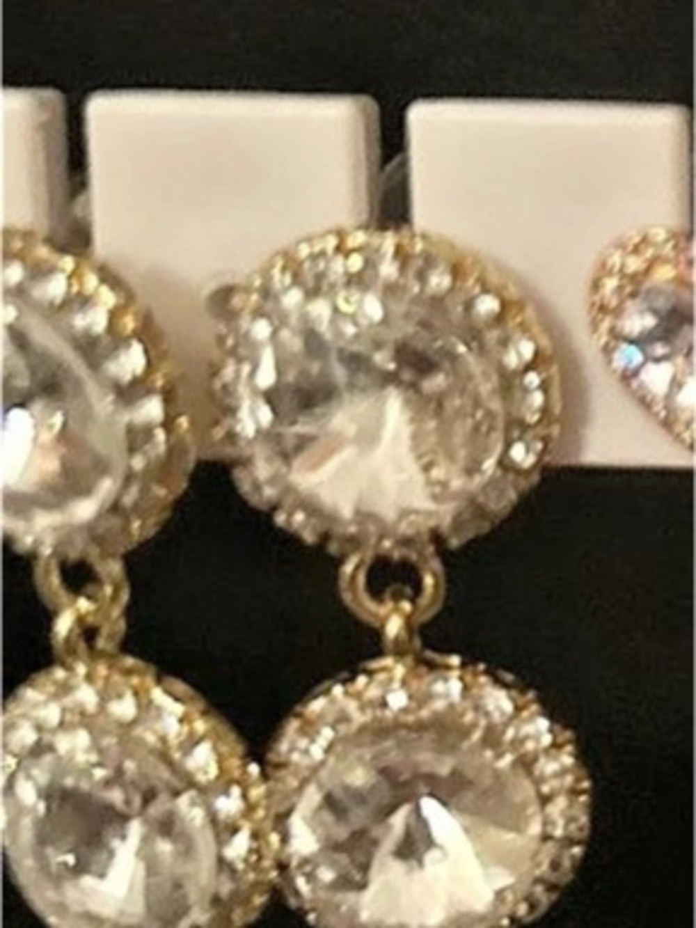 Crystal Drop Earrings in Silver Like New